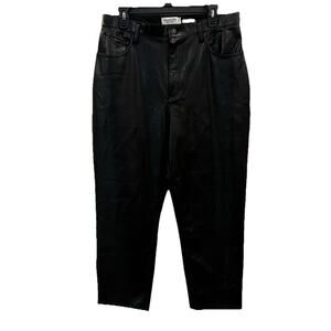 Abercrombie & Fitch Ankle Straight Ultra High Rise Vegan Leather Pant Size 14/32